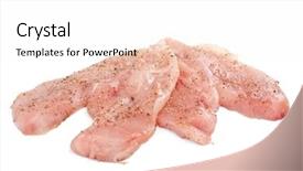  Presentation with processing - Audience pleasing PPT layouts consisting of poultry processing - raw chicken breast backdrop and a white colored foreground