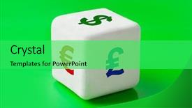  Presentation with british - Slides with british pound - dice with money symbols background and a seafoam green colored foreground