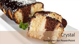  Presentation with cake and icing - Cool new slides with pound cake with chocolate icing backdrop and a  colored foreground