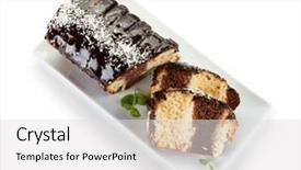  Presentation with cake and icing - Beautiful theme featuring pound cake with chocolate icing backdrop and a  colored foreground