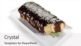  Presentation with cake and icing - Presentation design featuring pound cake with chocolate icing background and a  colored foreground