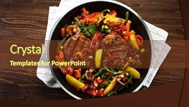  Presentation with cake - Theme having pound cake with chocolate icing background and a  colored foreground