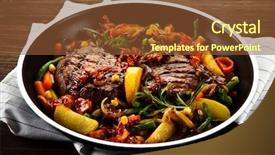  Presentation with chocolate - Beautiful slide deck featuring pound cake with chocolate icing backdrop and a  colored foreground