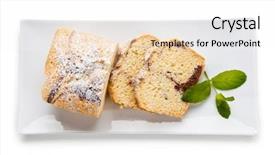  Presentation with cake and icing - Colorful PPT theme enhanced with pound cake with chocolate icing backdrop and a  colored foreground