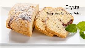  Presentation with chocolate - PPT layouts having pound cake with chocolate icing background and a  colored foreground