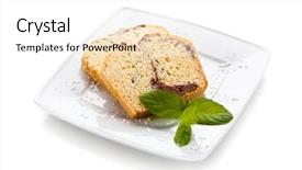  Presentation with cake - Audience pleasing slide deck consisting of pound cake with chocolate icing backdrop and a  colored foreground