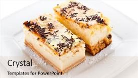  Presentation with cake - Colorful PPT theme enhanced with pound cake backdrop and a  colored foreground