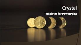  Presentation with money - Presentation theme enhanced with pound coins - money of greece background and a black colored foreground