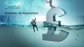  Presentation with concept - Slide deck enhanced with pound-gbp-currency-devaluation background and a light blue colored foreground