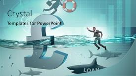  Presentation with concept - Beautiful presentation theme featuring pound-gbp-currency-devaluation backdrop and a light blue colored foreground