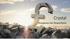  Presentation with thin blue line police symbol - Theme consisting of pounding - 3d image of damaged pound background and a lemonade colored foreground