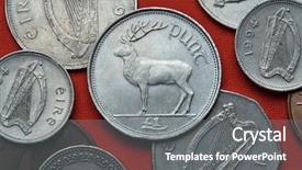  Presentation with pharmaceutical red - Audience pleasing PPT theme consisting of pounding - coins of ireland red deer backdrop and a gray colored foreground