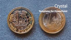  Presentation with united kingdom - PPT layouts having pounding - one euro and one pound background and a ocean colored foreground