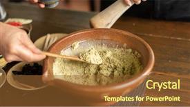  Presentation with beverage tea - Slide deck having pounding - people make the famous pounded background and a tawny brown colored foreground