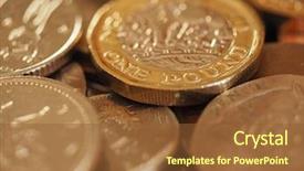  Presentation with united kingdom - Audience pleasing PPT theme consisting of pounding - pound coins money gbp currency backdrop and a  colored foreground