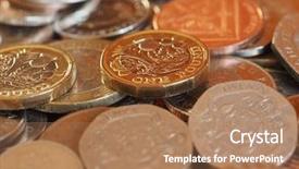  Presentation with philippine currency american period money - Slide set featuring pounding - pound coins money gbp currency background and a  colored foreground