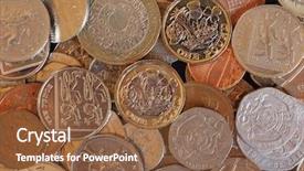  Presentation with philippine currency american period money - Beautiful PPT theme featuring pounding - pound coins money gbp currency backdrop and a  colored foreground