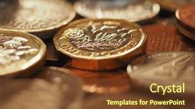  Presentation with united kingdom - PPT layouts having pounding - pound coins money gbp currency background and a tawny brown colored foreground