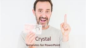  Presentation with happy sad face man - Audience pleasing PPT theme consisting of pounding - senior man holding fifty pounds backdrop and a  colored foreground