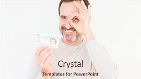  Presentation with five a side soccer - Presentation theme consisting of pounding - senior man holding five pounds background and a  colored foreground