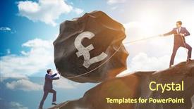  Presentation with trading - Cool new slide deck with pounding - trader trading in british pound backdrop and a tawny brown colored foreground