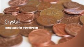  Presentation with united kingdom - Colorful presentation theme enhanced with pounds - one penny and two pence backdrop and a tawny brown colored foreground