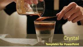  Presentation with water - Slide set having pour-espresso-coffee-into-tonic background and a tawny brown colored foreground