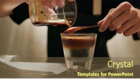  Presentation with water - Audience pleasing slide set consisting of pour-espresso-coffee-into-tonic backdrop and a tawny brown colored foreground