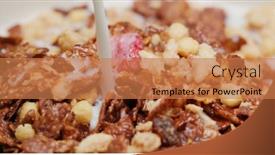  Presentation with cereal - Presentation theme consisting of pour-milk-into-the-cereal background and a coral colored foreground