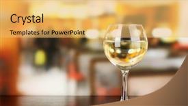  Presentation with glass - Theme having pour something into glass background and a yellow colored foreground