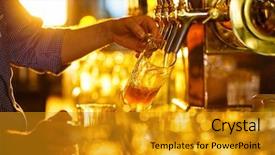  Presentation with beer - Presentation theme enhanced with poured beer from the tap background and a gold colored foreground