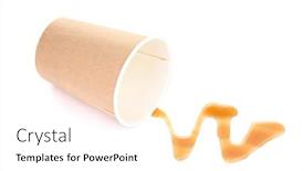  Presentation with coffee - PPT layouts with poured-coffee-isolated-on-white background and a  colored foreground