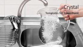  Presentation with water faucet - Presentation theme consisting of poured from the kitchen faucet background and a lemonade colored foreground