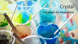  Presentation with painting walls paint roller - Amazing slide set having poured paint in background shallow backdrop and a arctic colored foreground