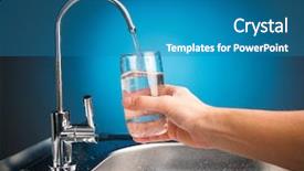  Presentation with water dispenser - Audience pleasing presentation design consisting of pouring a glass of water backdrop and a teal colored foreground