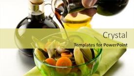  Presentation with salad - Cool new slide set with pouring balsamic vinegar over steamed backdrop and a yellow colored foreground
