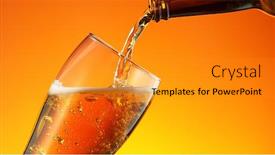  Presentation with beer bottle - Slide deck consisting of pouring-beer-from-bottle background and a gold colored foreground