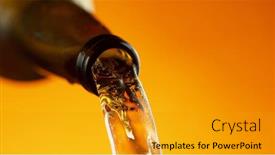  Presentation with beer bottle - Colorful presentation theme enhanced with pouring-beer-from-bottle backdrop and a gold colored foreground