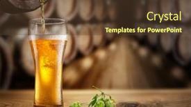  Presentation with brewery - Presentation having pouring-beer-into-a-glass background and a tawny brown colored foreground