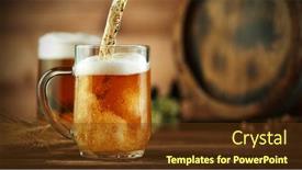  Presentation with beer - Amazing slide set having pouring-beer-into-glass-pint backdrop and a tawny brown colored foreground