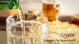  Presentation with beer - Cool new PPT theme with pouring beer on pizza background backdrop and a  colored foreground