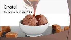  Presentation with chocolate ice cream - Cool new presentation design with pouring caramel sauce onto chocolate backdrop and a lemonade colored foreground