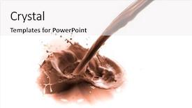  Presentation with white chocolate - Colorful theme enhanced with pouring chocolate drink isolated backdrop and a  colored foreground