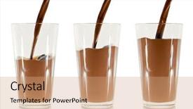  Presentation with chocolate milk - Presentation having pouring chocolate milk background and a  colored foreground