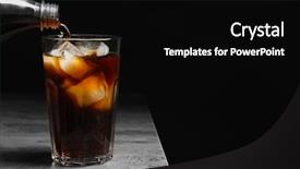  Presentation with bottle - PPT layouts with pouring cola from bottle background and a black colored foreground
