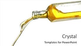  Presentation with cooking oil - PPT theme consisting of pouring cooking oil from bottle background and a white colored foreground