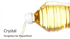  Presentation with oil plastic - Slides having pouring cooking oil from plastic background and a white colored foreground