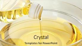  Presentation with oil plastic - Colorful slide deck enhanced with pouring cooking oil from plastic backdrop and a yellow colored foreground