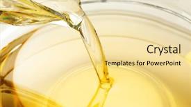  Presentation with cooking oil - Slide deck enhanced with pouring cooking oil into glass background and a blonde colored foreground