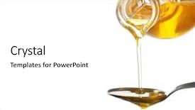  Presentation with cooking oil - PPT layouts featuring pouring cooking oil into spoon background and a white colored foreground